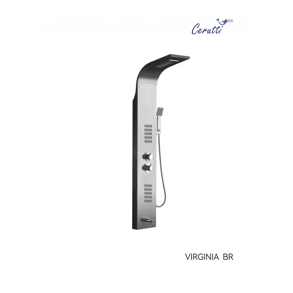 Панель VIRGINIA BR душевая из нержавеющей стали с форсунками Ceruttispa CT9983, цвет матовая нержавеющая сталь
