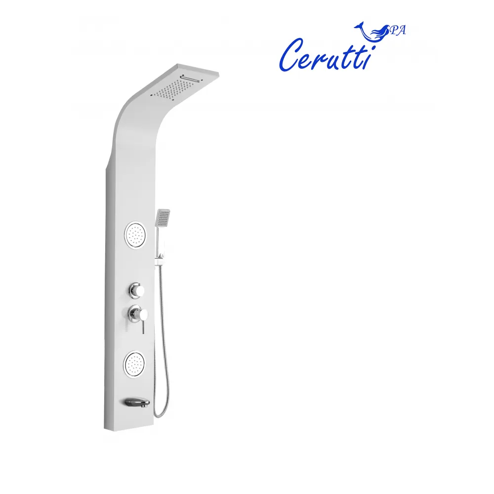 Панель TWIN W душевая из нержавеющей стали с форсунками Ceruttispa CT9985, цвет белый