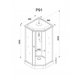 Душевая кабина PARLY P91 (90х90х215)
