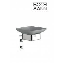 Мыльница стеклянная BOCH MANN, CR-D01-04 с держателем из нержавеющей сталицвет хром