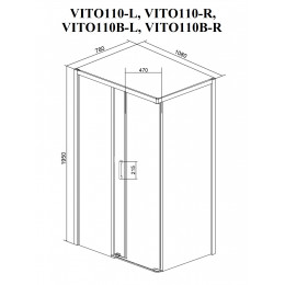 Душевое ограждение Ceruttispa ВИТО (VITO) 110B-L (80x110x195)