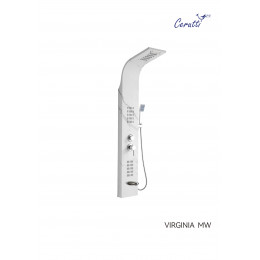 Душевая панель Ceruttispa ВИРДЖИНИЯ (VIRGINIA) MW CT9982 из нержавеющей стали с форсунками, цвет белый мрамор
