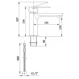 Смеситель для раковины BOCH MANN ДОРИС (DORIS) B BM8598 черный
