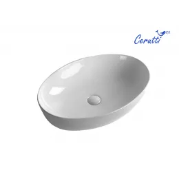 Раковина накладная Ceruttispa CR8023 (610х410х145) белая, овальная