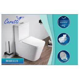 Унитаз MAIELLA напольный безободковый Ceruttispa CT10314(640х360х830) сиденье дюропласт с микролифтом Ceruttispa