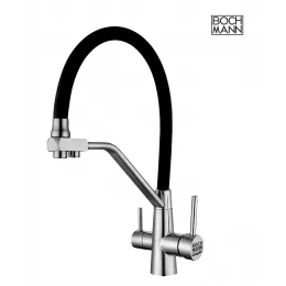 Смеситель ELSE BN из нержавеющей стали  для кухни BOCH MANN, с краном под фильтр, цвет МАТОВЫЙ НИКЕЛЬ