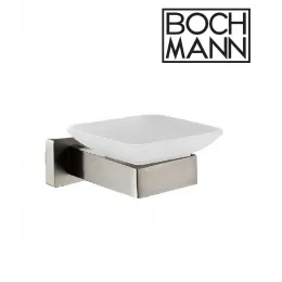Мыльница CR-F25-H04 стеклянная с держателем из нержавеющей стали BOCH MANN, цвет нержавеющая сталь