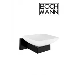 Мыльница CR-F25-H04MB стеклянная с держателем из нержавеющей стали BOCH MANN, цвет черный