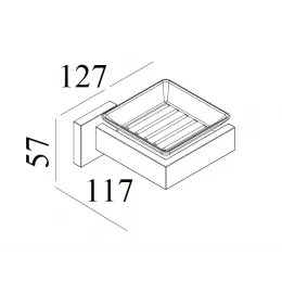 Мыльница CR-F25-H04MB стеклянная с держателем из нержавеющей стали BOCH MANN, цвет черный