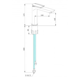 Смеситель COMO BG для раковины BOCH MANN BM10784, ЧЕРНЫЙ матовый, ручка цвет ЗОЛОТО