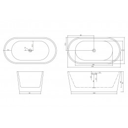 Ванна RESIA160 акриловая отдельностоящая Ceruttispa  (1600x750x560)
