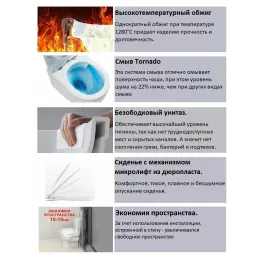 Унитаз LUIGI Aria Tornado подвесной безободковый со смывом торнадо Ceruttispa CT11101 (490x370x370)