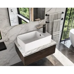 Раковина накладная Ceruttispa, CR7098D (480х240х140) белая, прямоугольная, с ответстием под смеситель