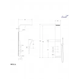Душевая панель Ceruttispa СЕЛЛА (SELLA) B CT8989 из нержавеющей стали, цвет черный