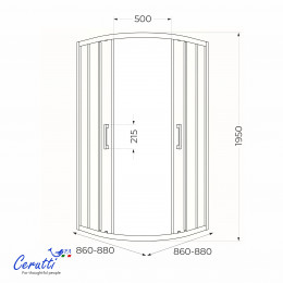 Душевое ограждение Ceruttispa ВИВА (VIVA) 90B N (90x90x195)