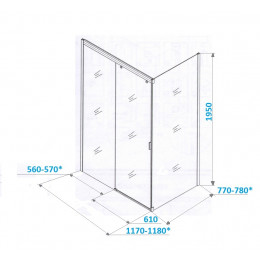 Ограждение MARBELLA 120B R душевое Ceruttispa без поддона (80x120x195)