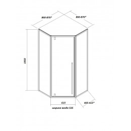 Ограждение C3AB  душевое Ceruttispa без поддона (90x90x195)