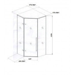 Ограждение C2AW душевое Ceruttispa без поддона (100x100x195)
