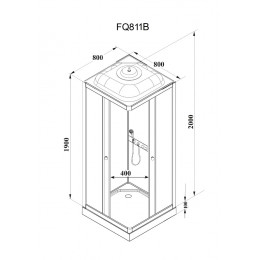 Кабина FQ811B душевая PARLY (80х80х210)