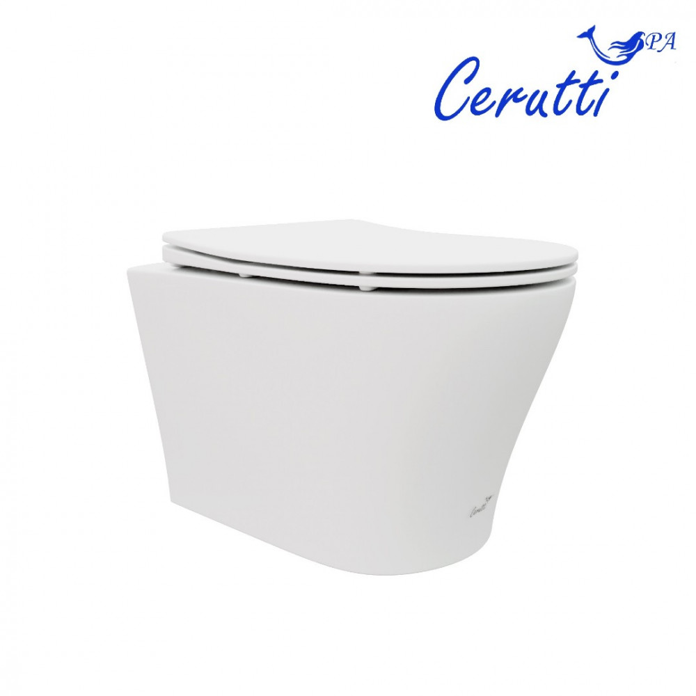 Унитаз ADIGE Aria MW ТЕРМООБЖИГ (не плёнка) подвесной безободковый белый матовый Ceruttispa CT9245 (490х360х355)