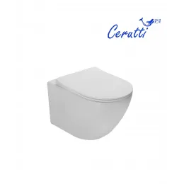 Унитаз SELLA Aria Tornado подвесной безободковый со смывом торнадо Ceruttispa CT9529 (490х370х370)