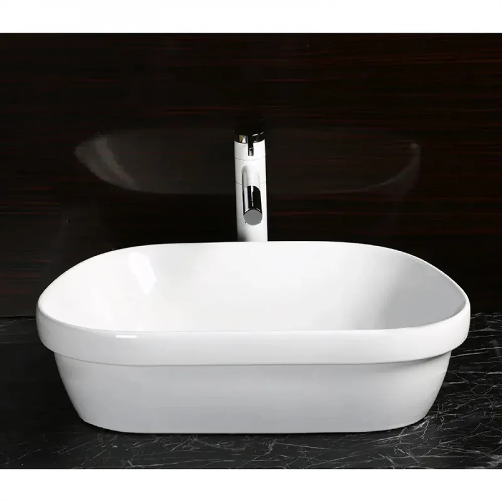 Раковина CR0023 накладная, белая, трапеция 570х400х150 Ceruttispa