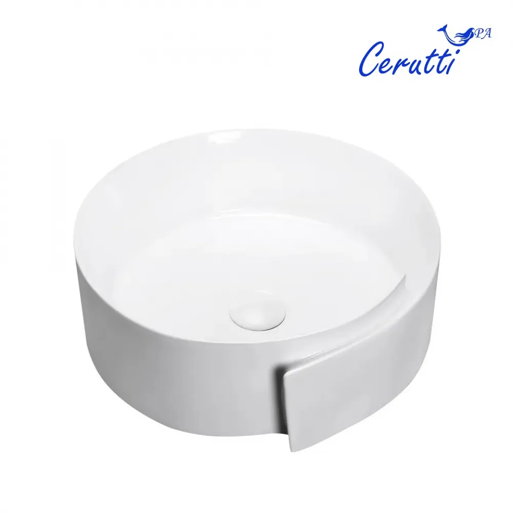 Раковина CR0066 накладная, белая, с завитком 440х460х150  Ceruttispa
