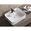 Раковина CR0097 накладная, белая, прямоугольная, с отверстием под смеситель 510х410х155 Ceruttispa