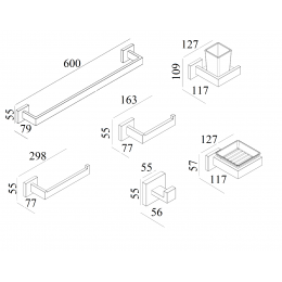 Набор аксессуаров CR-F25B для ванной из нержавеющей стали BOCH MANN, цвет черный