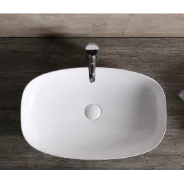 Раковина CR0063 накладная, белая, прямоугольная 600х385х135 Ceruttispa