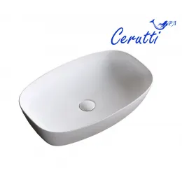 Раковина CR0063 накладная, белая, прямоугольная 600х385х135 Ceruttispa