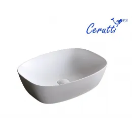 Раковина CR0064 накладная, белая, прямоугольная 510х390х140 Ceruttispa