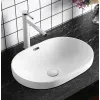 Раковина  CR018 накладная, белая, овальная с переливом 600х400х170 Ceruttispa