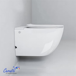 Унитаз подвесной Ceruttispa БАРБАРИЯ (BARBARIA) Aria Pulse CT10591 (585х360х330) с функцией импульсного смыва БЕЗ РАМЫ