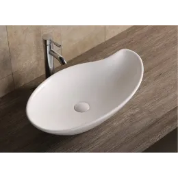 Раковина накладная Ceruttispa CR7265B (660х380х145) белая, асимметричная