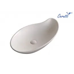 Раковина накладная Ceruttispa CR7265B (660х380х145) белая, асимметричная