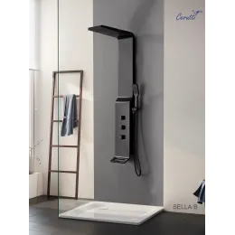 Душевая панель Ceruttispa СЕЛЛА (SELLA) B CT8989 из нержавеющей стали, цвет черный