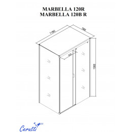 Душевое ограждение Ceruttispa МАРБЕЛЛА (MARBELLA) 120 R (80x120x190)