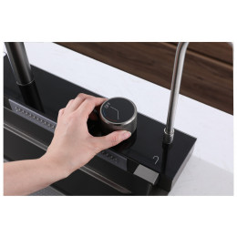 Мойка GLORIA II nano black (серая) кухонная, многофункциональная, из нержавеющей стали, (750х460х230) Ceruttispa