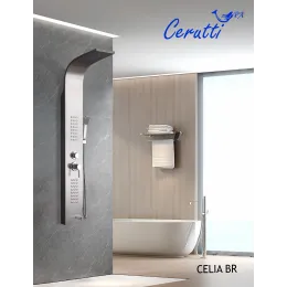Панель CELIA BR душевая из нержавеющей стали с форсунками Ceruttispa CT10405, цвет нержавеющая сталь матовая