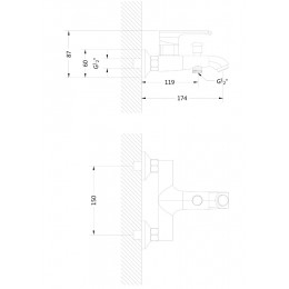 Набор из латуни IDA: смесители для раковины, ванны и штанга BOCH MANN BM10429