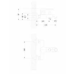 Набор из латуни IDA B: смесители для раковины, ванны и штанга BOCH MANN BM10430