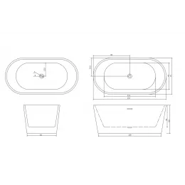 Ванна RESIA170II акриловая отдельностоящая Ceruttispa (1700x750x600)