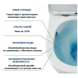 Унитаз MANLIO Tornado напольный безободковый CT10618 (630х350х805)  Ceruttispa
