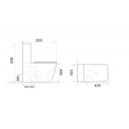 Унитаз MANLIO Tornado напольный безободковый CT10618 (630х350х805)  Ceruttispa