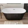 Ванна RESIA170IIGMB акриловая отдельностоящая черная матовая снаружи, белая внутри, со сливом-переливом Ceruttispa (1700x750x600)