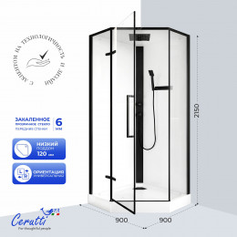 Душевая кабина Ceruttispa АМИ (AMI) P (90х90х215)