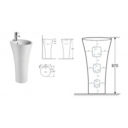 Раковина ADELINA напольная Ceruttispa 450x450x880