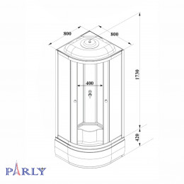 Душевая кабина PARLY EC821 (80х80х215)