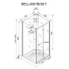 Кабина BELLA90T душевая без крыши Ceruttispa (90x90x215-225)